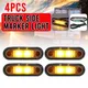 1/2/4pcs 12V/24V LED Indicatore Laterale Auto Esterna Luce Gialla Indicatore Impermeabile Bus Camion Camion Indicatore Rimorchio Lampada Laterale Posteriore