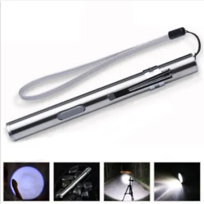 LED Mini Pocket Pen Flashlight Pencil Torch USB Rechargeable Light Outdoor Wireless Flashlight