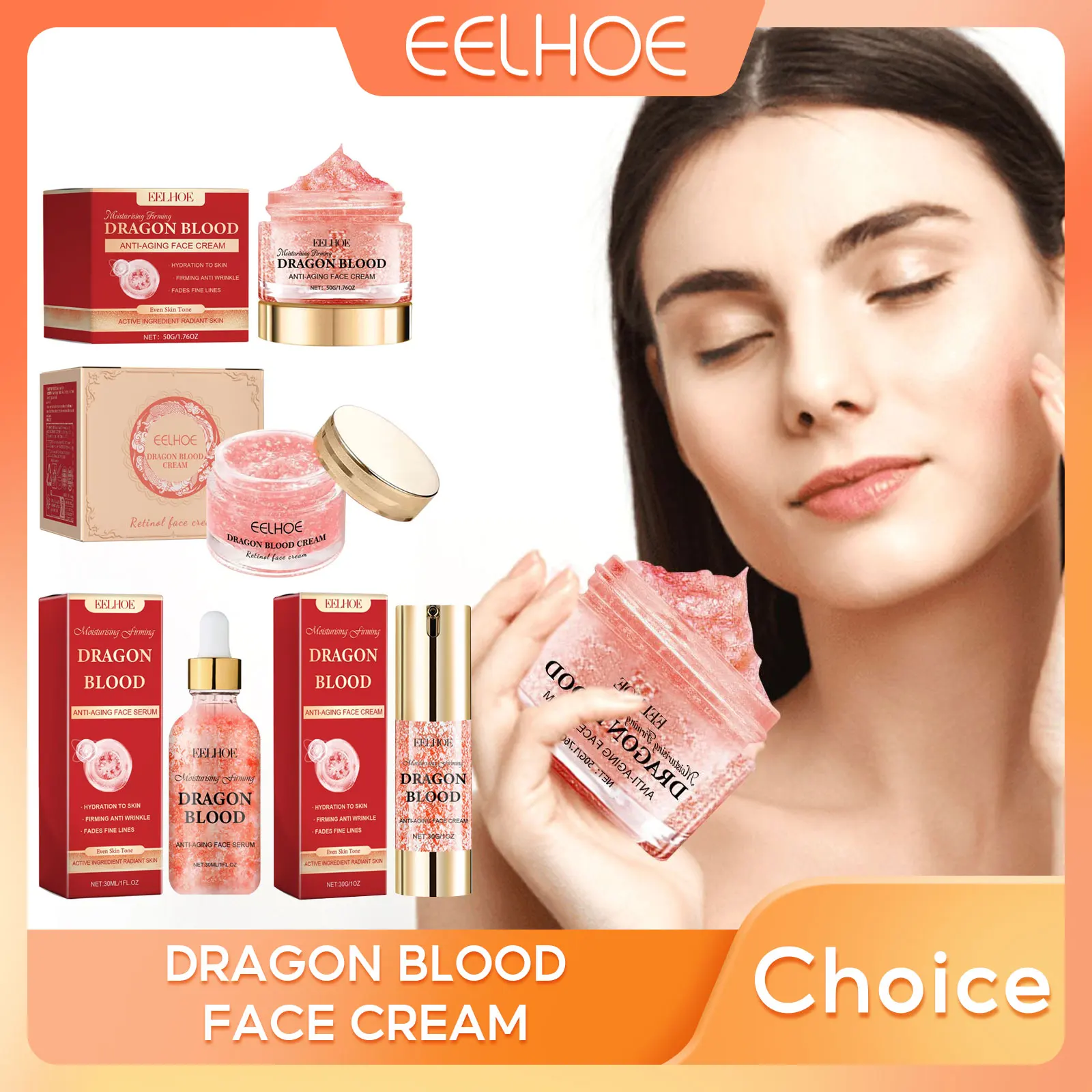 Drachenblutcreme, Gesichtsfeuchtigkeitscreme, Gesichtsverjüngung, Hyaluronsäure, Reparaturserum, feuchtigkeitsspendende, nährende Hautpflegeprodukte Image