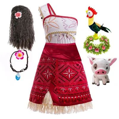 Mädchen Neues Film Moana 2-Kleid Halloween Party Abenteuer Kostüm Mädchen Prinzessin Ausgefallene Image