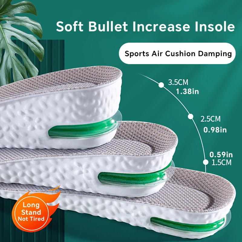 1 Paar ortho pä dische Höhen erhöhung Einlegesohle für Füße Sport Luft Einlegesohlen Komfort Planta rfasziitis Schuhe Einsätze stoß dämpfende Pads Image