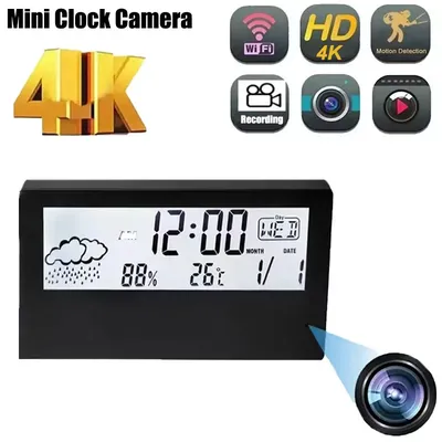 F5 Smart Kamera Uhr Geeignet für Schüler Wi-Fi Kamera Covert Nanny Video Recorder 4K Wireless Nanny Cam Indoor Nachtsicht Moti