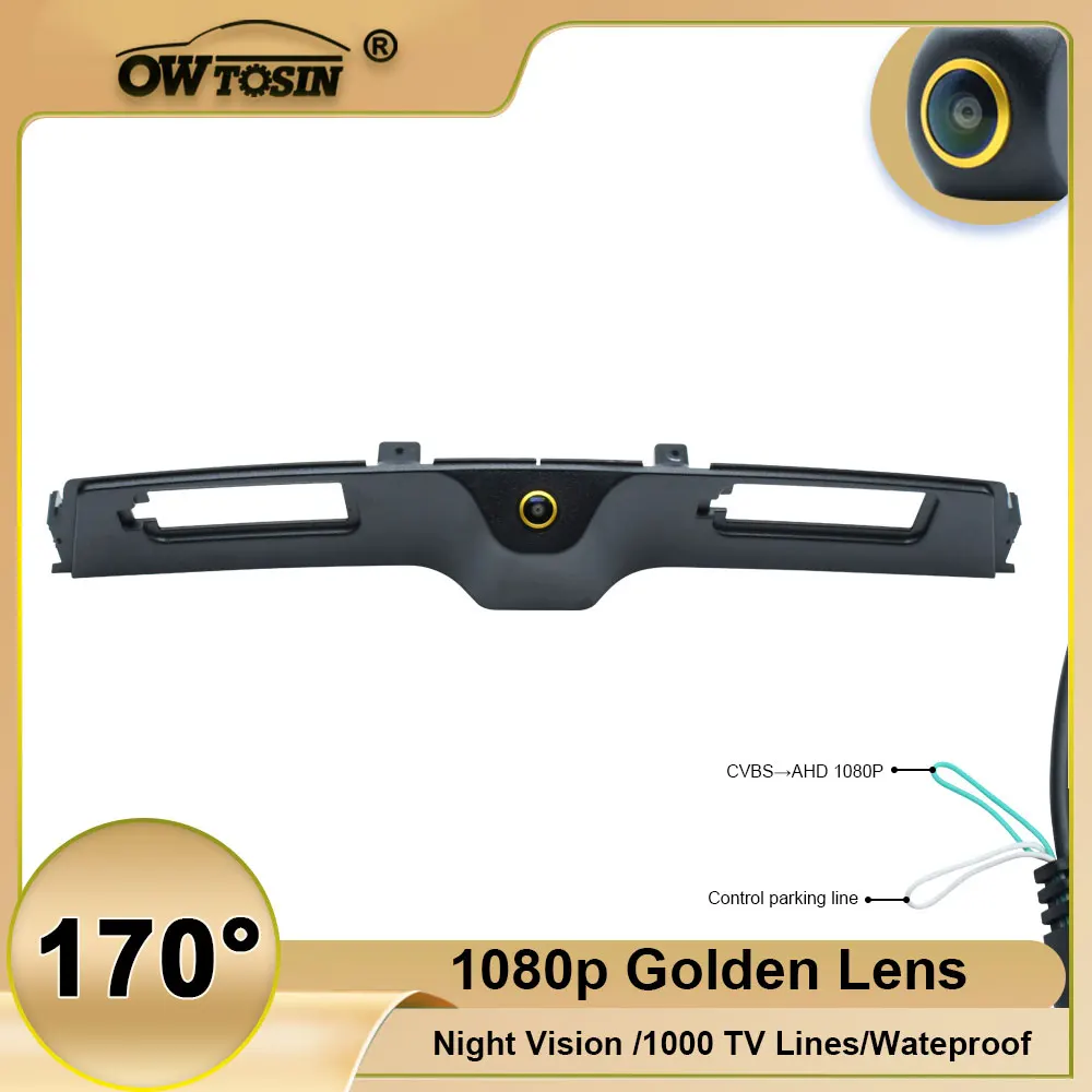 AHD 1080P 170 ° Goldene Fahrzeug-Kofferraumgriff-Rückfahrkamera für Jeep Compass 2017 2018 2019 2020, Rückfahrkamera für Autokamera Image