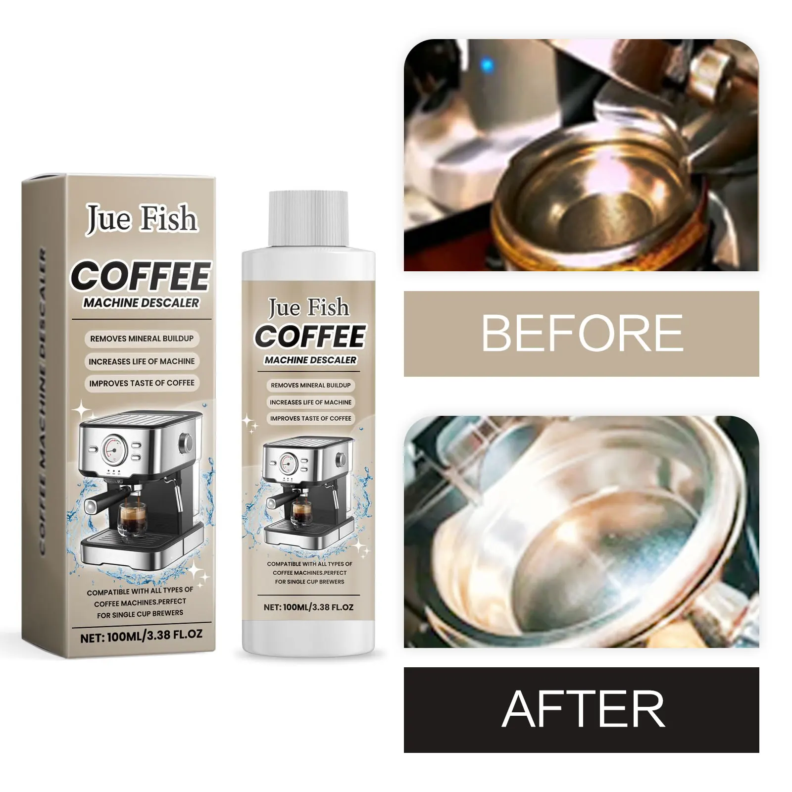 Kaffeemaschine Reiniger Kaffeemaschine Waagen Reiniger Teemaschine Fleckenentferner Wasserbecher Entkalker Kaffeemaschine Entkalkungsmittel Image