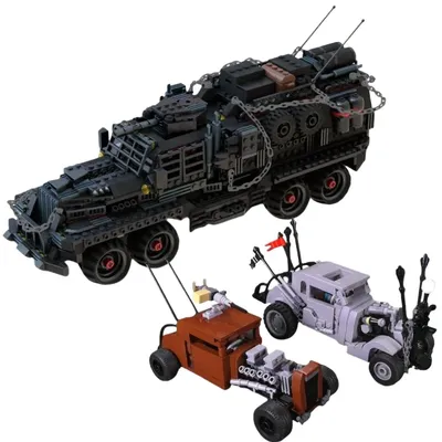 Mad Maxed War Rigged Gigahorsed Reisigered Automodell Filme Geschwindigkeit Champion Fahrzeug Camarous Spielzeug Ziegel für Kinder Geburtstagsgeschenke Image