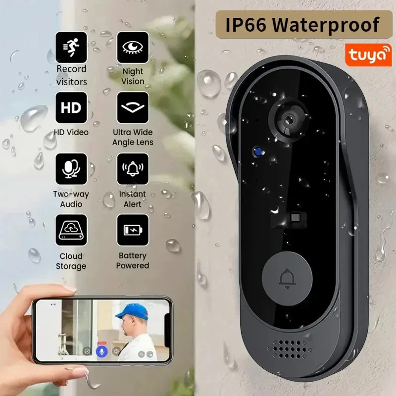 Tuya Türklingel Mit Kamera Wireless Bundle Türklingel Smart Home WlFl HD Outdoor Telefon Kamera Sicherheit Video Intercom Nachtsicht Image