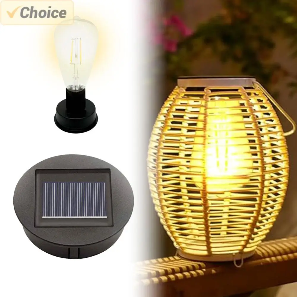 8 cm Solarlampensockel mit LED-Glühbirne, LED-Lampenhalter, IP44, wasserdicht, Atmosphären-Dekorationslichthalter für Outdoor-Camping, Picknick Image