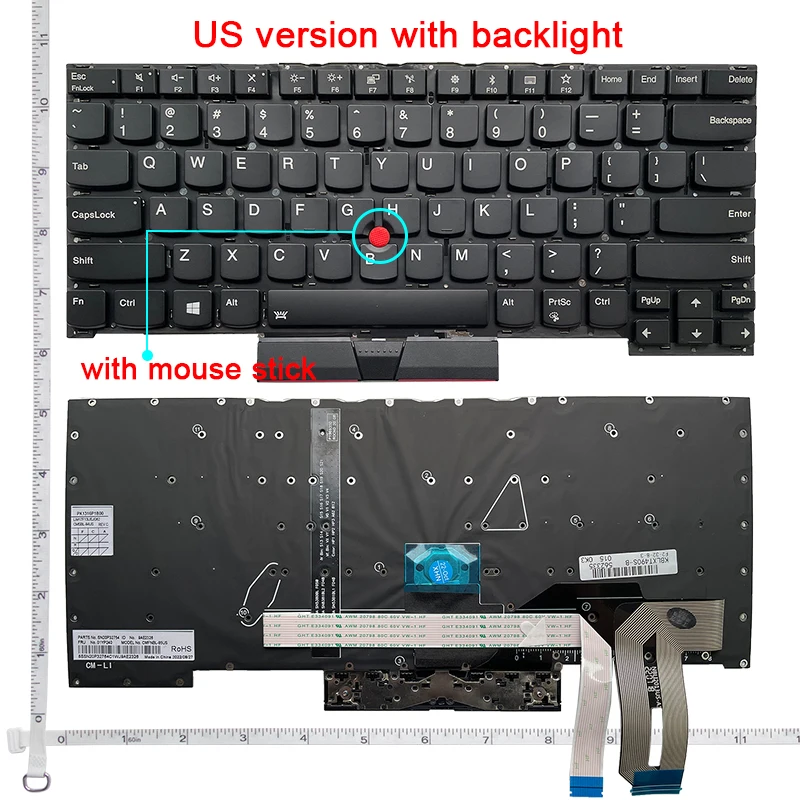 US/SP/AR/RU Tastatur für Lenovo Thinkpad T490S T495S T14S Gen1 Laptop SN20W19523 Image