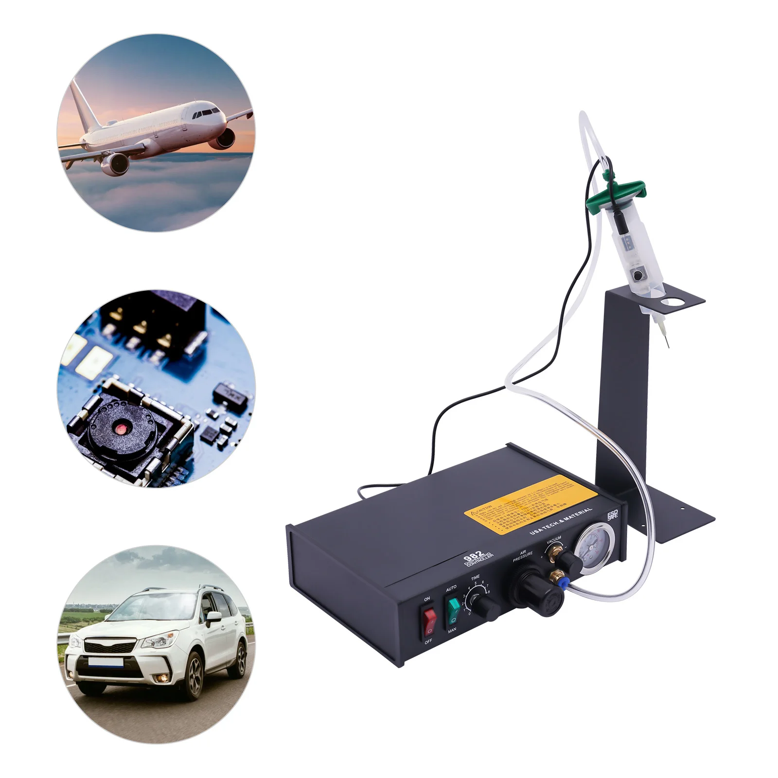 Halbautomatischer/manueller Kleberspender, pneumatischer Abgaberegler, Vakuum-Rücksauggerät, präziser Tropf 982, Paste-Tropfer Image