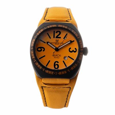 Montres De Luxe Unisex-Uhr Quartz Schwarz Orange