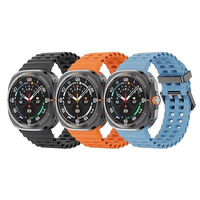 4 Pack Watch Band for Samsung Watch Ultra 47mm Silicone Replacement Strap Adjustable Ocean Band Wristband