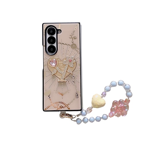 Handy Hülle Handyhüllen Für Z Fold 6 Z Fold 5 Z Fold 4 Rückseite Mit Ständer Mit Handgelenkschlaufe Stoßfest Retro TPU PC Image