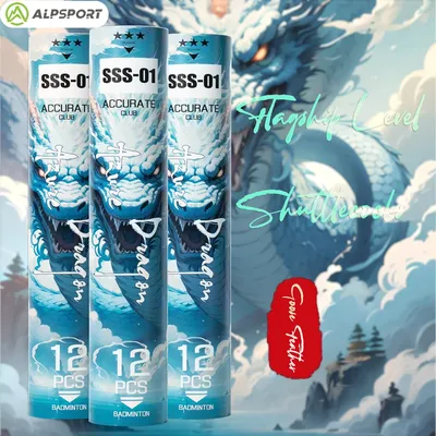 Alpsport SSS-01 2024 Dragon Year Limited Edition 12PCS-1Tube White Goose Feather Badminton Durable