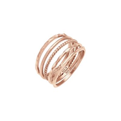 Elli - Stapelringe Stacking Bandring 5er Set 925 Silber Ringe 1 ct Damen