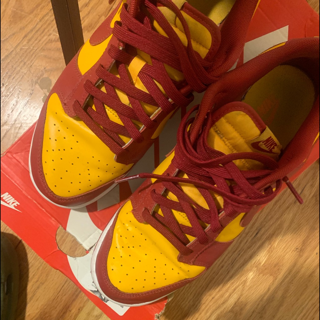 Nike Shoes | Used Men Nike Dunks | Color: Gold/Red | Size: 10