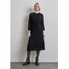 Midikleid STREET ONE, Damen, Gr. 38, EURO-Größen, schwarz, Stoff, Oberstoff: 100% Polyester; Futter: 100% Viskose, unifarben, casual, normal kniebedeckend, Rundhals, 3/4-Ärmel Bündchen, Kleider, mit Rundhalsausschnitt