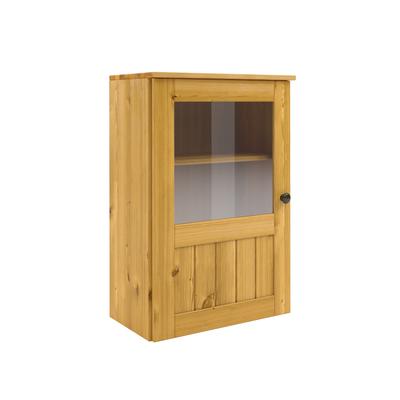 Hängeschrank HOME AFFAIRE "Alby2", beige (natur gebeizt, gewachst), B:50cm H:75cm T:29cm, Massivholz, Schränke, Mit Metallgriffen und Glastüren, Breite 50 cm Image