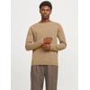 Rundhalspullover JACK & JONES "JJEHILL KNIT CREW NECK NOOS", Herren, Gr. XL, beige (coriander detail:twist), Strick, Obermaterial: 100% Baumwolle, unifarben, modisch, regular fit taillenbedeckt, Rundhals, Langarm gerader Abschluss, Pullover, aus...