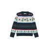 Rundhalspullover S.OLIVER JUNIOR, Jungen, Gr. 92/98, blau (navy melange), Obermaterial: 52% Viskose, 28% Polyester, 20% Polyamid, Intarsienmuster, meliert, casual, regular fit normal, Rundhals, Langarm Rippbündchen, Pullover, mit Intarsien Muster