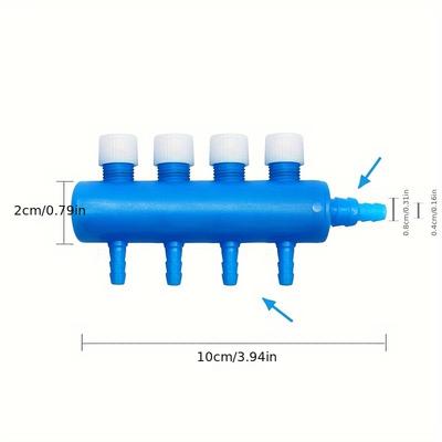 TEMU 1pc Fish Tank Oxygen Pump Diverter, With Valve, Easy To Adjust, 3heads, 4heads, 6heads, 8heads, Adjustable Air Separator Divider Air Pump Oxygen Multi-head Fish Tank Air Separator