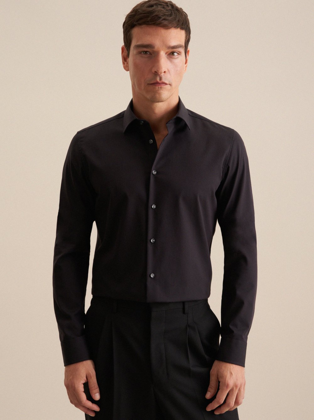 Seidensticker Business Hemd Herren Slim Fit Baumwolle schwarz, 43 Image