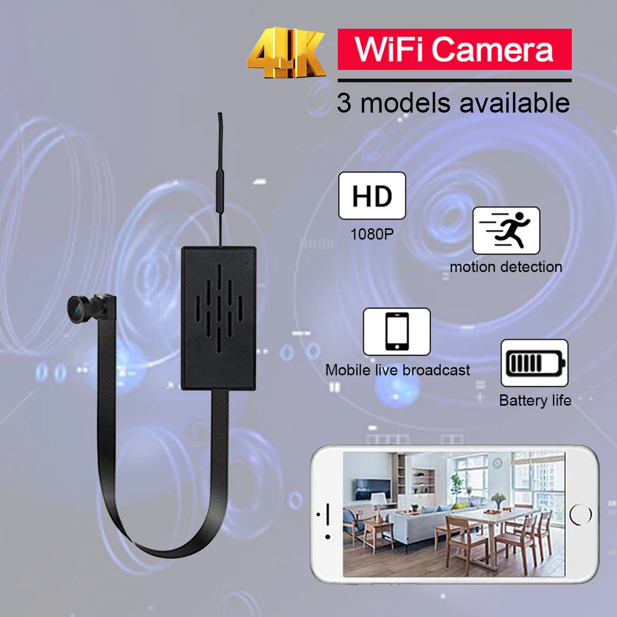 4K Mini caméra réseau bricolage WIFI HD Smartphone APP contrôle caméra de Surveillance sans fil Microphone intégré vidéo de sécurité 2.0MP