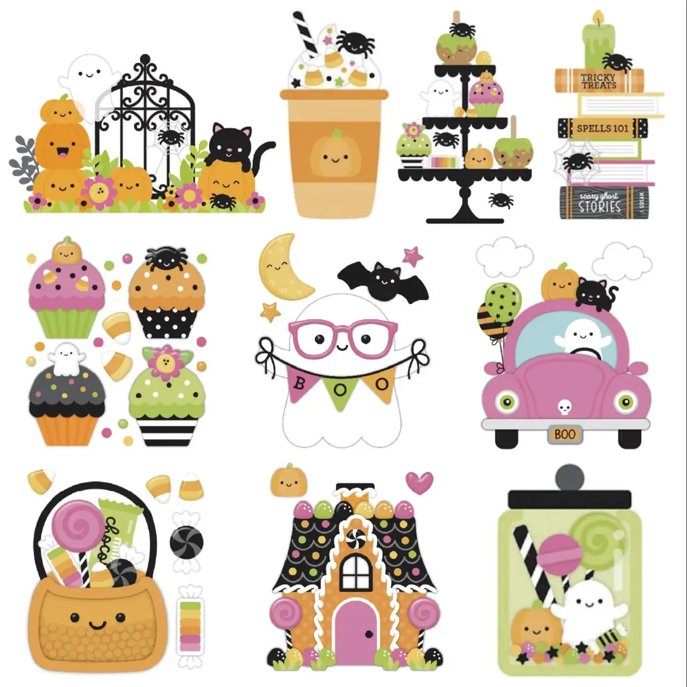 Matrices de découpe en métal, Halloween fantôme chat gâteau citrouille bricolage Scrapbook papier artisanat couteau moule lame poinçon pochoirs matrices, nouveauté 2024