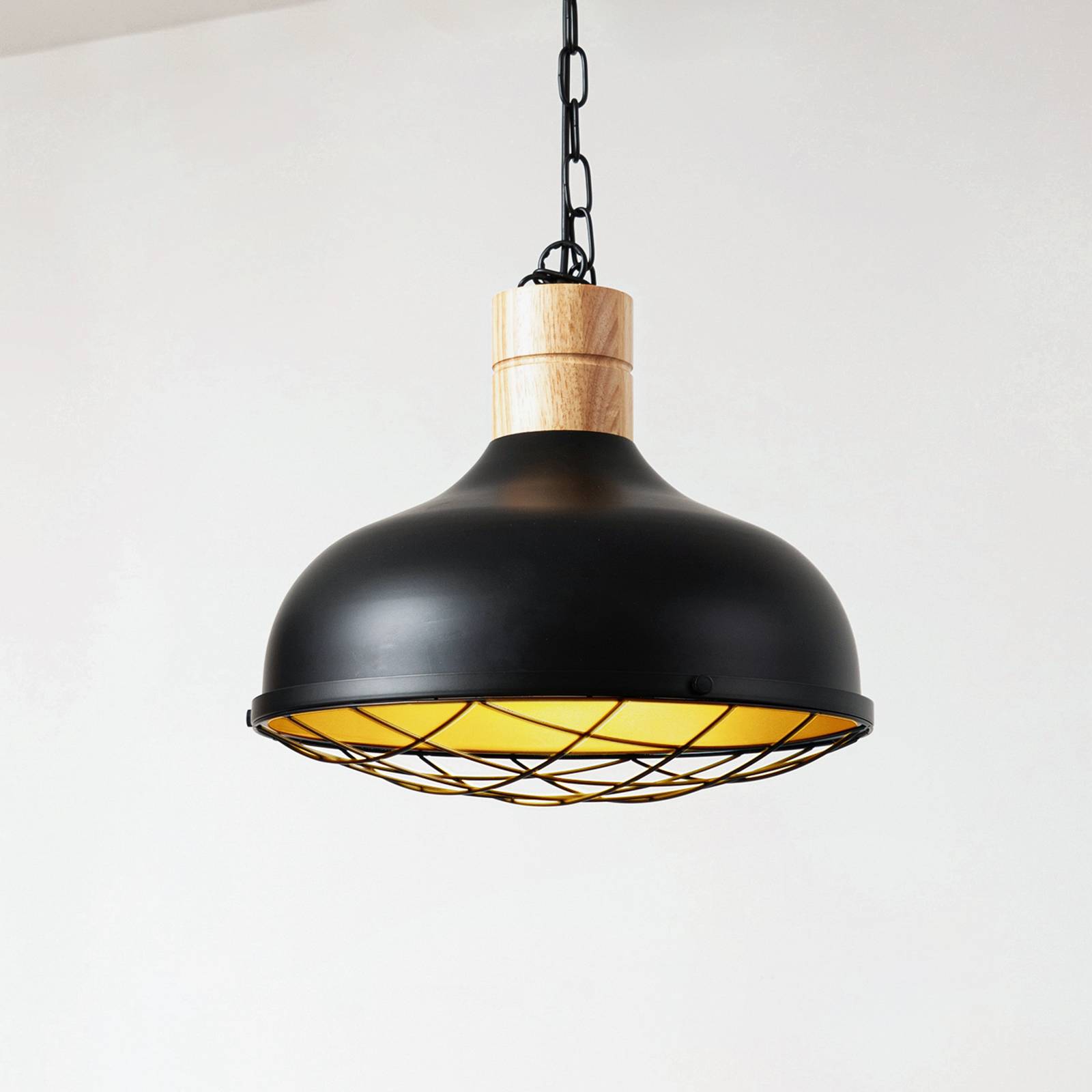 Hängelampe Olbi Lindby, dimmbar, schwarz, für Wohn- / Esszimmer, Metall, Landhaus / Rustikal, Pendelleuchte