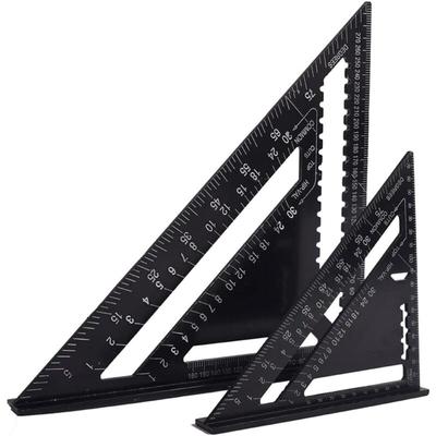 Multifunktions-Zimmermannswinkel 18 cm und 30 cm, dreieckiges Metall-Aluminium-Lineal, Image