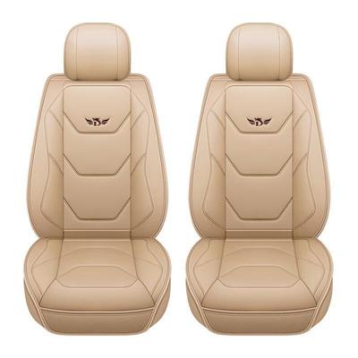 Highsam - 2er-Pack Auto-Vordersitzbezüge, luxuriöses PU-Leder-Sitzkissen – Beige Image