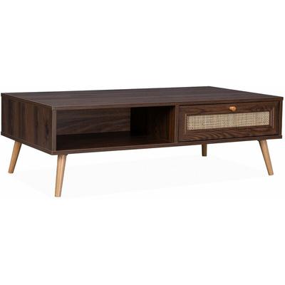 Couchtisch mit Rohrgeflecht 110 x 59 x 39 cm - Sweeek Image