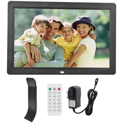 12 Zoll 1280 800HD Digitaler Foto-Bilderrahmen Wecker Movie Player Album Fernbedienung Schwarz EU