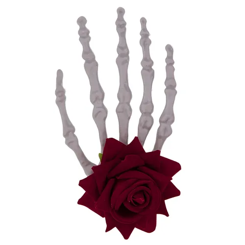 Barrette ""main squelettique"", gris