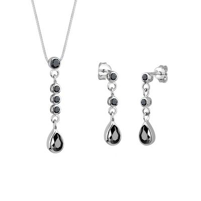 Elli - Tropfen Zirkonia 925 Sterling Silber Schmuck-Set 1 ct Damen