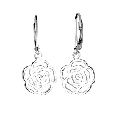 Elli Rose Blume Blütenform Romantisch Filigran 925 Sterling Silber silberfarben Damen Image