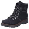 Winterstiefelette RIEKER, Damen, Gr. 43, schwarz, Nubuklederimitat, Textil, unifarben, casual, Schuhe, Schnürboots, Outdoorstiefelette, Bergsteiger-Look, mit Warmfutter