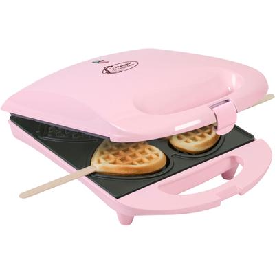 BESTRON Waffeleisen "DSW271 für Herzwaffeln am Stiel" für Herzwaffeln am Stiel, Retro Design rosa (dsw271p rosa)