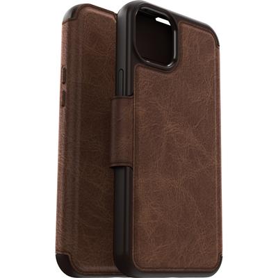 OTTERBOX Flip Case "Strada Hülle für Apple iPhone 15 Plus MagSafe, stoßfest" Hüllen sturzsicher,Premium Lederfolio, 3x getestet nach Militärstandard Gr. Apple iPhone 15 Plus, braun