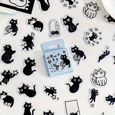 TEMU Whimsical Cat Paper Stickers: Perfect For Scrapbooking, Journaling, And Diy Projects