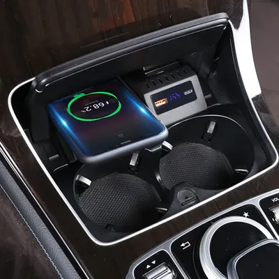 Auto-Wireless-Ladegerät für Mercedes Benz W205 AMG C43 C63 GLC43 GLC63 X253 GLC 15 W schnelles Telefon-Ladegerät Ladeplatte Telefonhalter