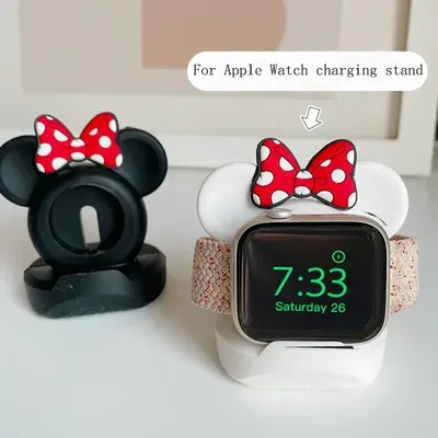 Niedlicher Ladeständer Minnie Desktop-Halter für Apple Watch 9, 8, 7, 6, 5, 4, iWatch 3, 2, 1 SE, Image