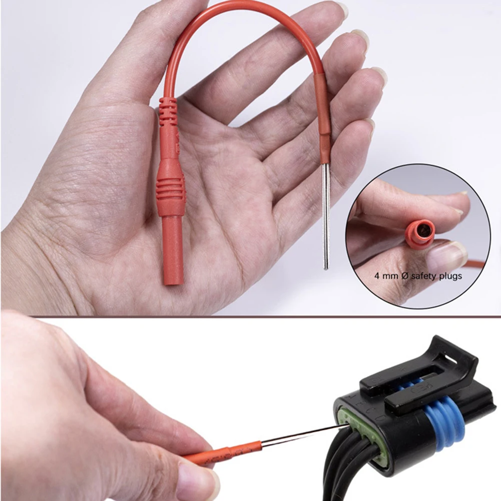 2 stücke Silikon Flexible Löffel Zurück Sonde Kompatibel Für 4mm Bananen Stecker Test Führt Multimeter Anschluss Test Verbindung Zubehör Image