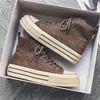 Vulkanisierte Herrenschuhe aus braunem Wildleder, trendige Plattform, lässige Damen-Sportschuhe,