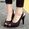 Reave Katze Sommer weibliche Sandalen Peep Toe dünne High Heels Riemen Plattform Größe 41 42 43 sexy Party Dating Schuhe