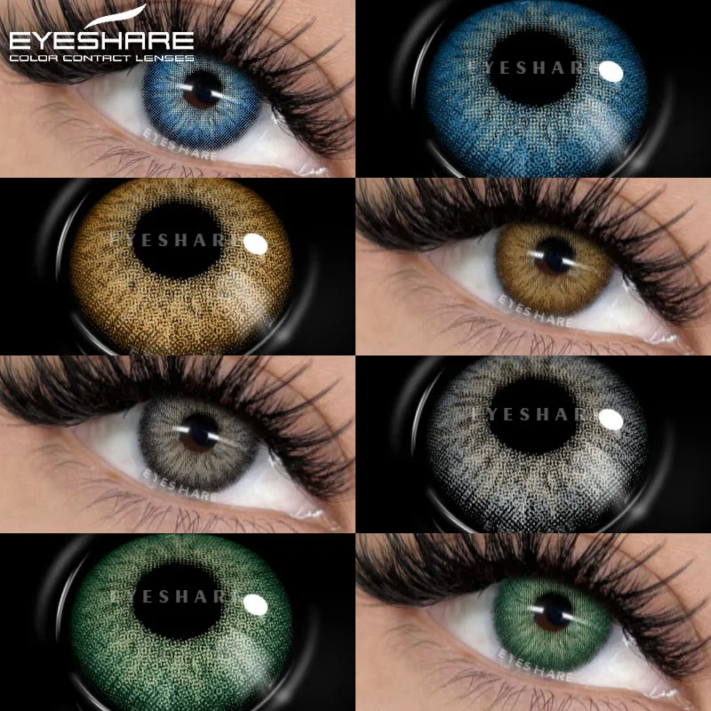 EYESHARE 1 Paar bunte blaue Kontaktlinsen, braun, natürlich gefärbt, für Augen, graues Augen-Make-up, schöne Schüler, jährlich Image