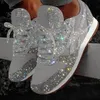 Frau Turnschuhe Glänzende Glitter Herbst Schuhe Frau Plattform Trainer Damen Silber Schuhe Tenis Feminino Rot Blau Plattform Schuhe