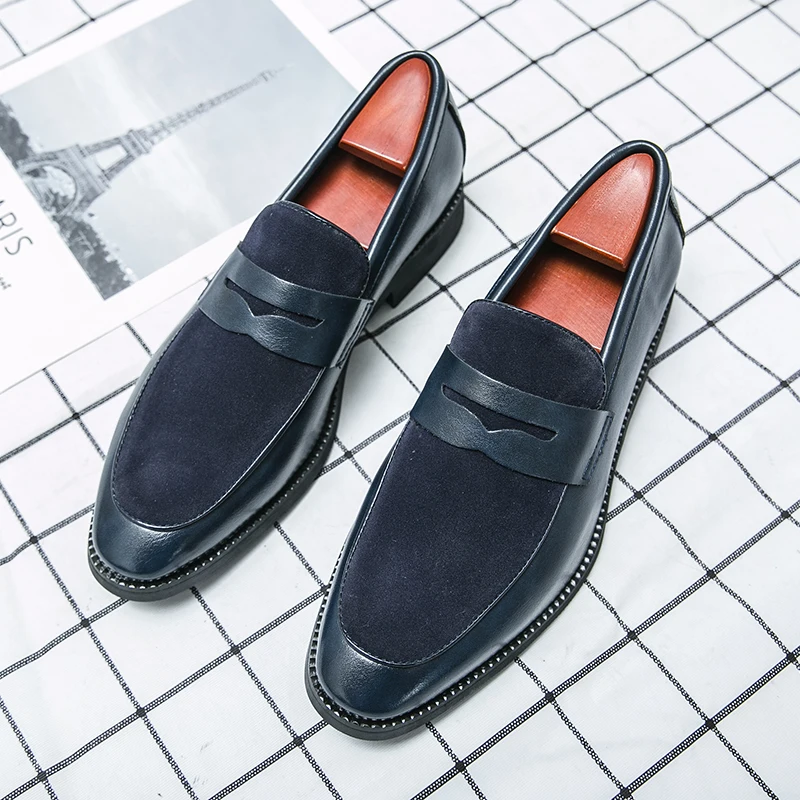 Sommer männer Casual schuhe Aus Echtem Leder Herren Hochzeit Schwarz Kleid Schuhe Herren Bankett Faulenzer Blau Outdoor wanderschuhe große größe