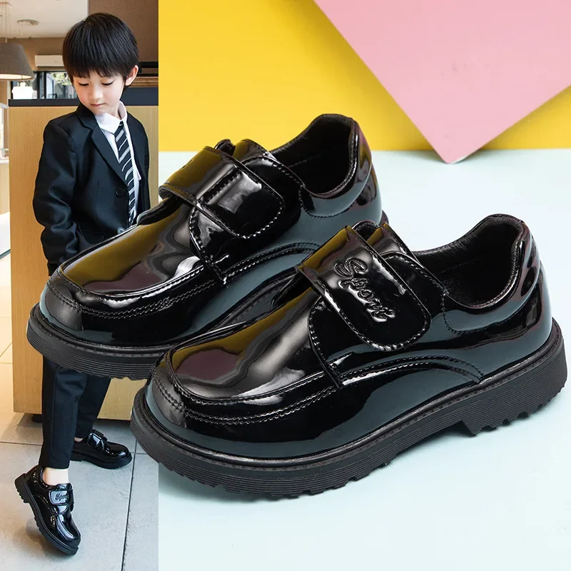 Jungen Lederschuhe Frühling Herbst Mode Kinder Weiche Sohle Schuhe Schule Student Leistung Wohnungen Große Kinderschuhe Schwarz Formal