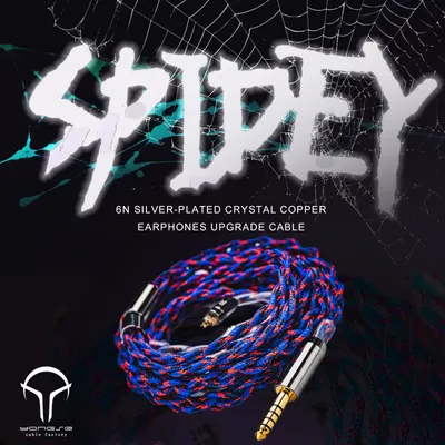 Yongse Spidey Neuankömmling Hochreines 4-strängiges 6N-Ohrhörer-Upgrade-Kabel aus versilbertem Image