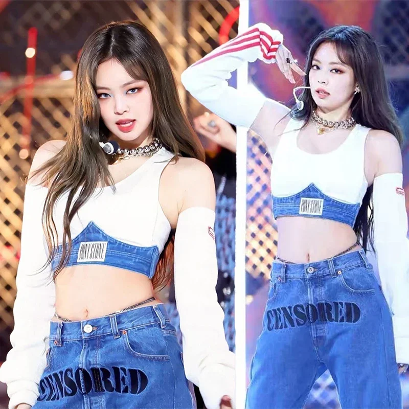 K-Pop Tänzer Outfit Frauen sexy Konzert Outfits Hip-Hop Street Dance wear koreanische Leistung Kostüm Designer Kleidung